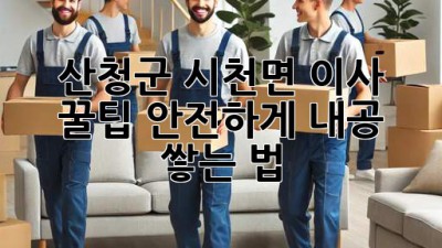 산청군 시천면 이사 꿀팁🍯: 안전하게 내공 쌓는 법!